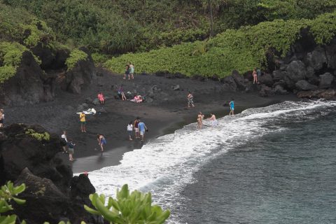 Black sand beach, Maui