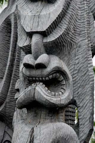 Ki'i guardian of refuge, Pu'uhonua o Honaunau, Big Island