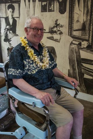 John in dentist chair, Koloa, Kauai