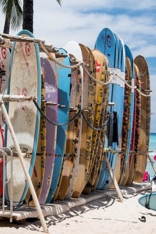 Surfboards, Waikiki Beach, Honolulu, Oahu