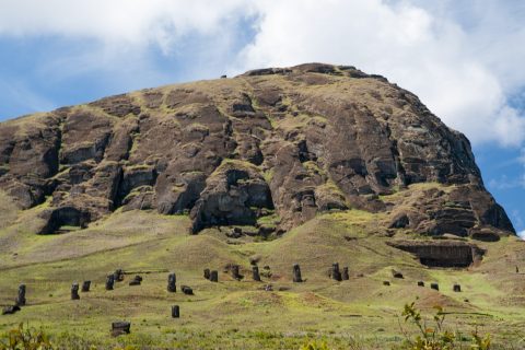 Rano Raraku quarry, Easter island - general view
