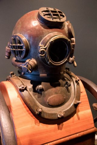 Early diving suit, Flagstaff Hill Maritime Village, Warrnambool