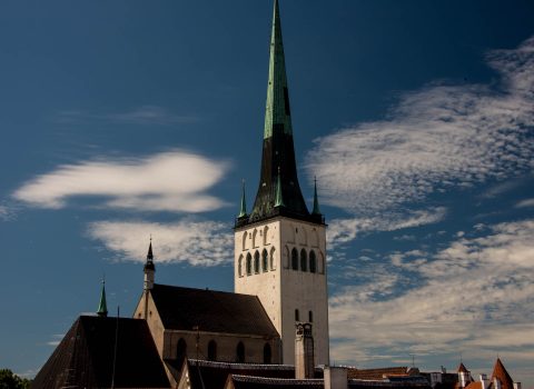 Olevista Church from roof of Fat Margaret Tower, Tallinn