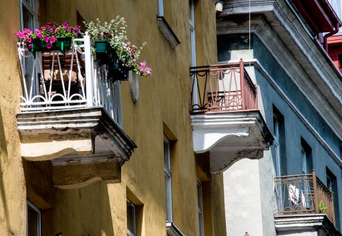 Typical balconies, Vilnius