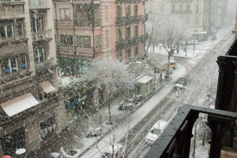 Snow storm, Barcelona