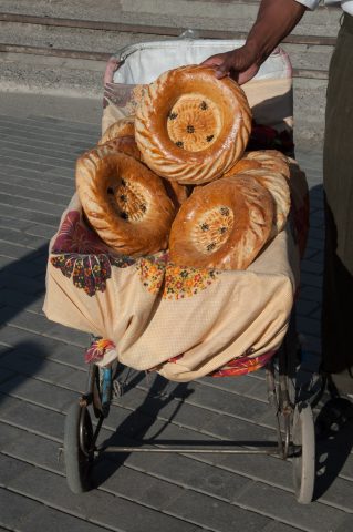 Bread seller, Chorsu Market, Tashkent
