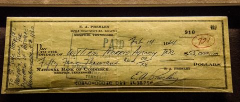 Elvis cheque, Graceland, Memphis
