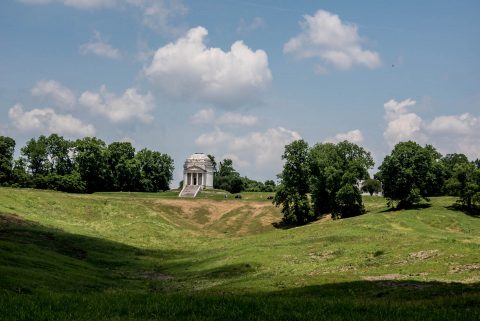 Illinois Memorial from Battery De Golyer, Vicksburg Military Par