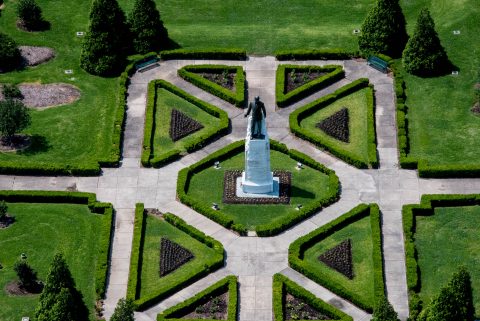 Huey P Long statue from 27th floor of State Capitol Building, Ba