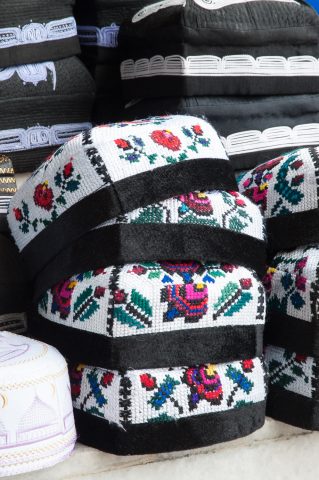 Local hats in market, Samarkand