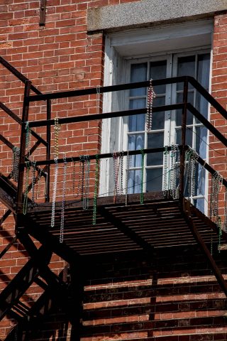 Mardi Gras beads, French Quarter, New Or;eans, Louisiana