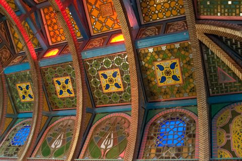 Ceiling inside Sitorai Makhi Khosa, Bukhara