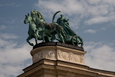 Statues at Heroes Square, Budapest