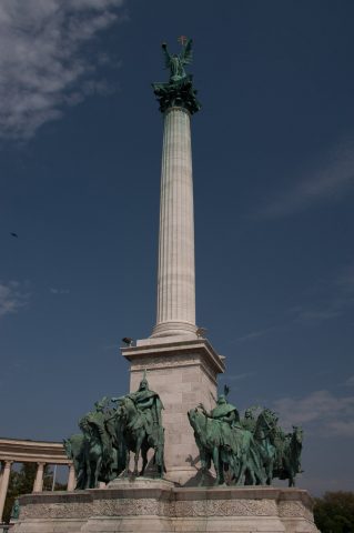 Column and statues, Heroes Square, Budapest