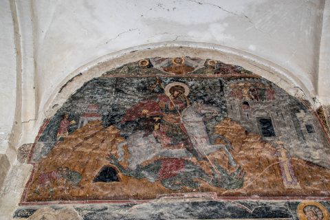 St George & dragon fresco, Alaverdi Cathedral, near Telavi