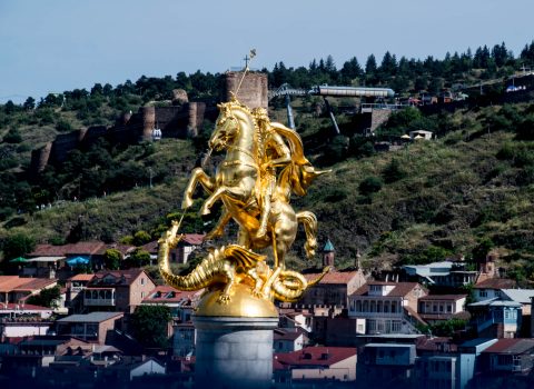 St George & dragon, Freedom Square, Tbilisi