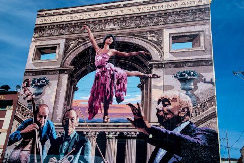 Duane Flatmo mural on Opera House, Eureka, California