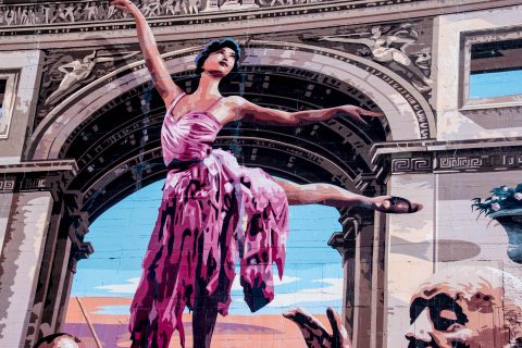 Duane Flatmo mural on Opera House, Eureka, California