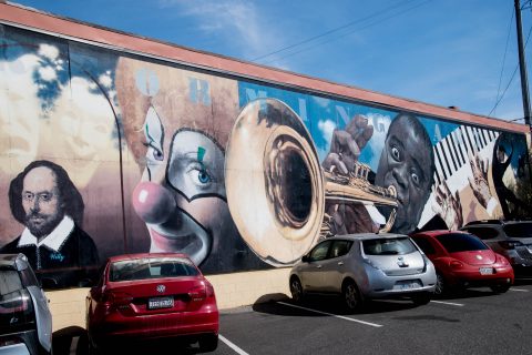 Performing Arts Mural by Randy Spicer, Eureka, California