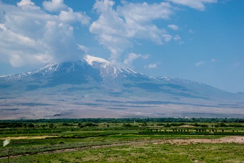 Mount Ararat with closed Turkish border. Armenia