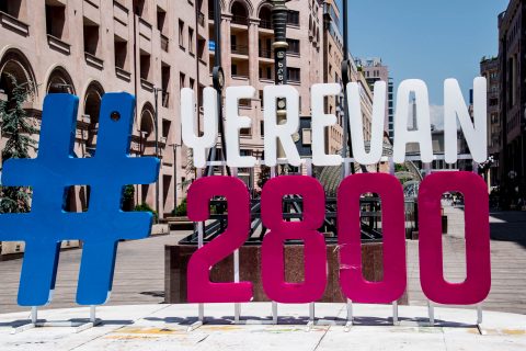 Yerevan 2,800 birthday sign