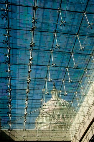 The Capitol's dome from Emanicipation Hall, Washington DC