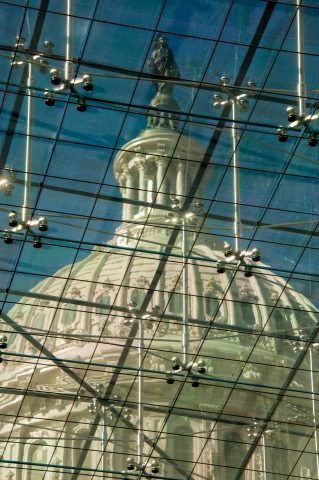The Capitol's dome from Emanicipation Hall, Washington DC