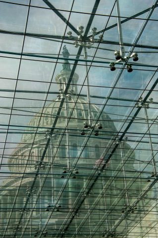 The Capitol's dome from Emanicipation Hall, Washington DC