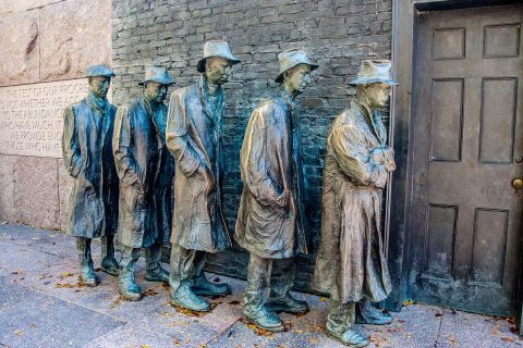 G Segal's 1930 breadline scuplture, FDR Memorial, Washington DC