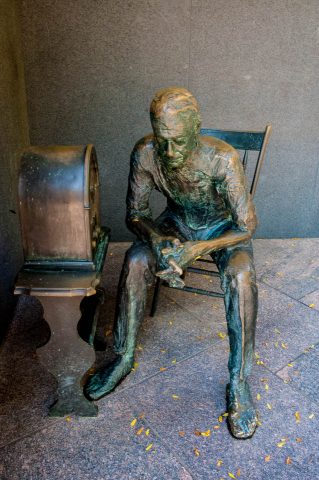 Listening to fireside chat, FDR Memorial, Washington DC