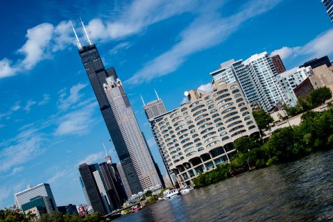 Willis Tower from Chicago River, Chicago