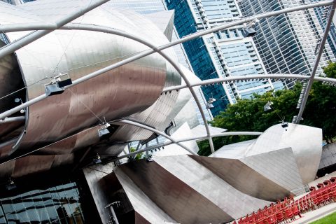 Jay Pritzker concert pavilion by F Gehry, Chicago