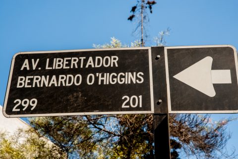 Street sign, Santiago, Chile