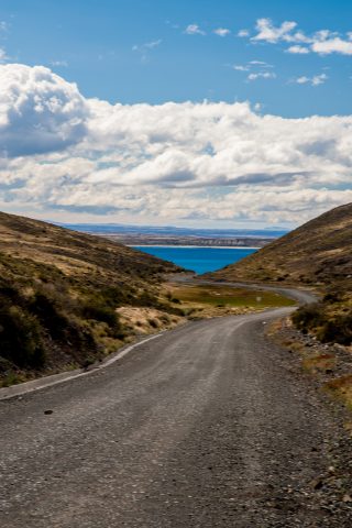 Typical road, Torres del Paine National Park, Chile