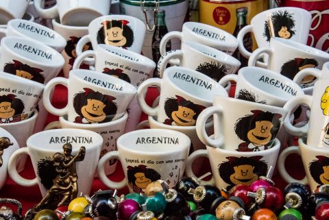 Mafalda mugs, Buenos Aires, Argentina