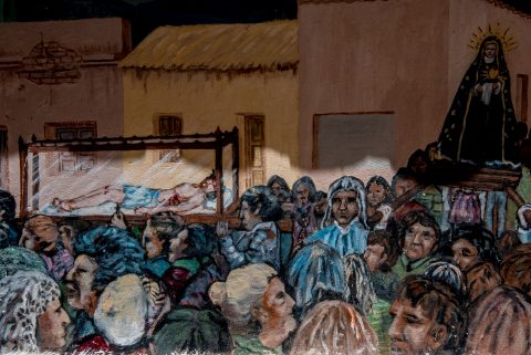 Church painting, Humahuaca,, Argentina