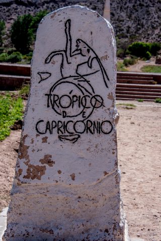 Tropic of Capricon line, Humahuaca Gorge, Argentina