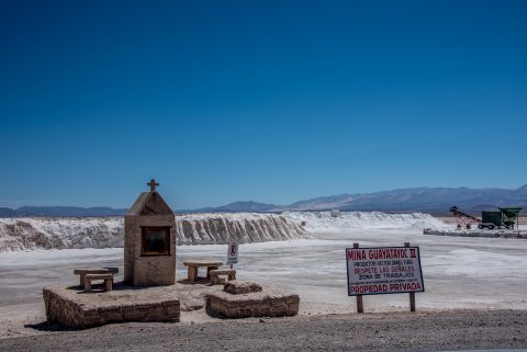 Salt shrine, Salinas Grandes, Altiplano, Argentina