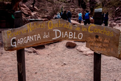 Quebrada de las Conchas sign, Cafayate, Argentina