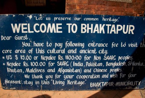 Bhaktapur sign, Nepal