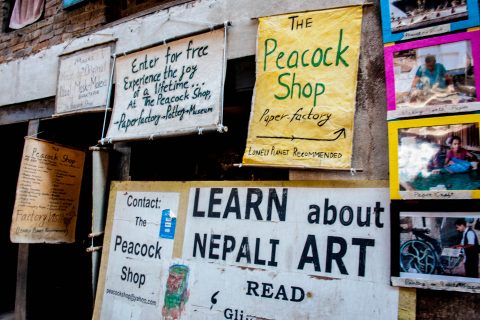 Shop signs, Bhaktapur, Nepal