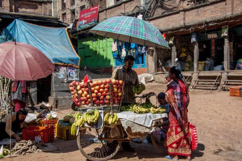 Market, Durbar Square, Bhaktapur,  Nepal