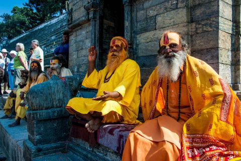 Pashupatinath Temple Sadhus, Kathmandu,  Nepal