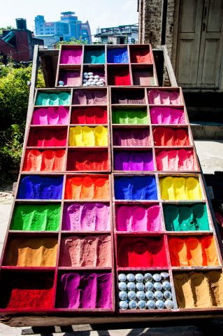 Pashupatinath Temple face colouring, Kathmandu,  Nepal