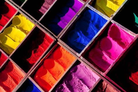 Pashupatinath Temple face colouring, Kathmandu,  Nepal