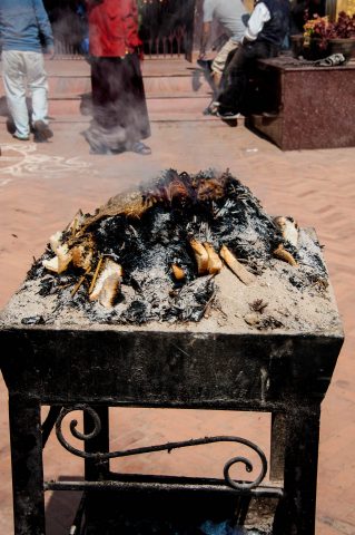 Guru Lhakhang Monastery incense burner, Kathmandu, Nepal