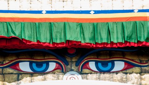 Boudhanath Stupa - the eyes -, Kathmandu, Nepal