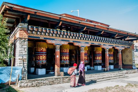 Prayer wheels, Memorial Chorten, Thimphu