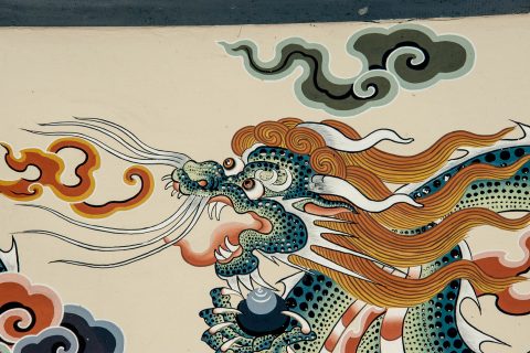 Traditional painting, Thimphu, Bhutan