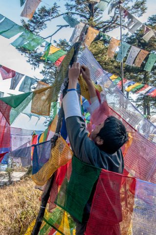 Prayer flags, Dochula Pass, Bhutan